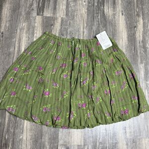 Free People Mossimous Green Floral Mini Skirt Size 2 NWT Boho Cottagecore